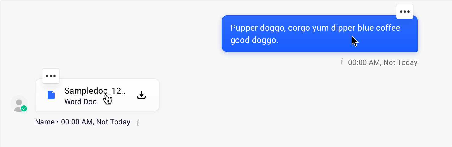 a screenshot showing the UI of the messaging bubbles